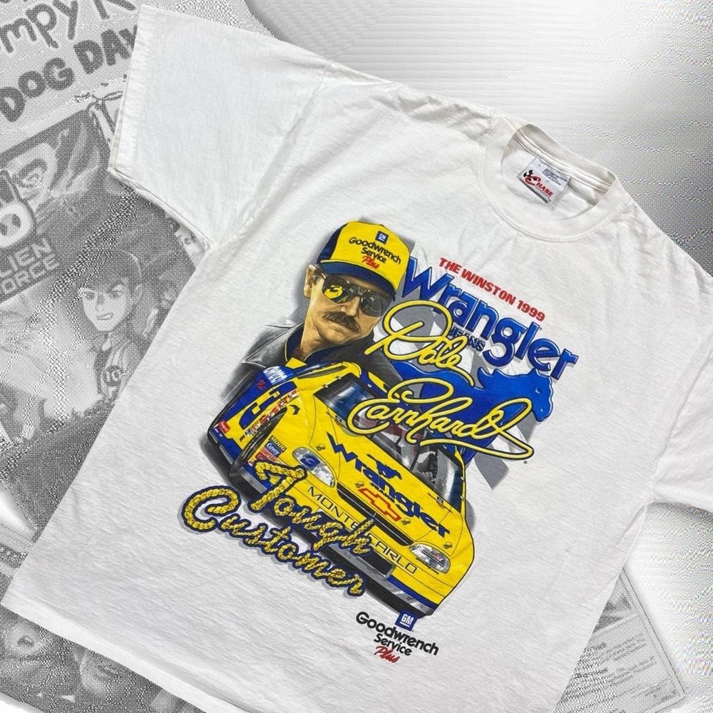Vintage Y2K Chase Authentic’s Wrangler Tough Customer Dale Earnhardt Graphic Tee